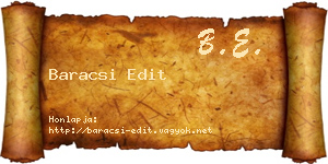 Baracsi Edit névjegykártya